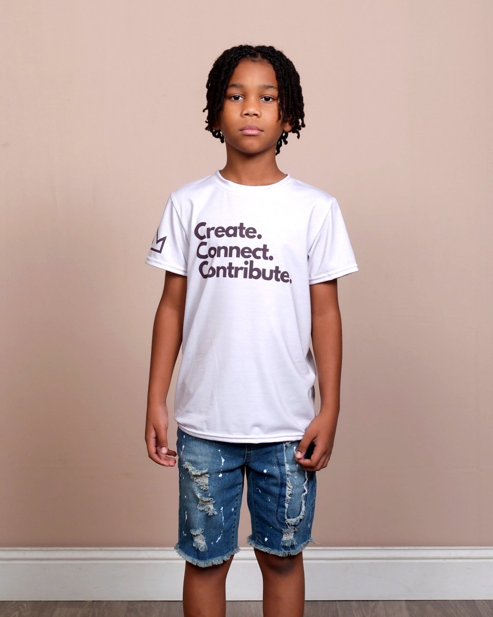 Create. Connect. Contribute. Youth Unisex Tee - The Modern Muse