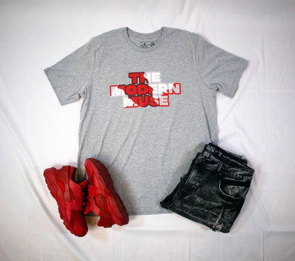 Ripped Logo Unisex Tee (Red, White, & Grey) - The Modern Muse